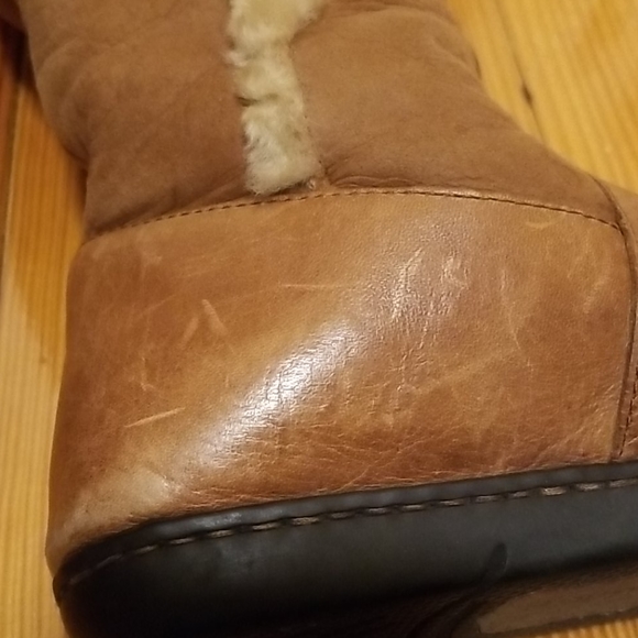 Born winter snow Boots camel brown fur size six 6 - Picture 9 of 11